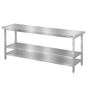 Table de travail en inox Bar 2000x800 mm avec 2 étagères inférieures PREMIUM - GOLDINOX
