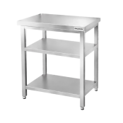 Table de travail en inox Bar 600x600 mm avec 3 étagères inférieures PREMIUM - GOLDINOX