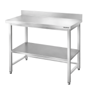 Table de travail en inox Bar 1000x500 mm avec renfort et dosseret PREMIUM - GOLDINOX