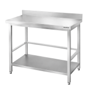 Table de travail en inox Bar 1000x700 mm avec renfort et dosseret PREMIUM - GOLDINOX