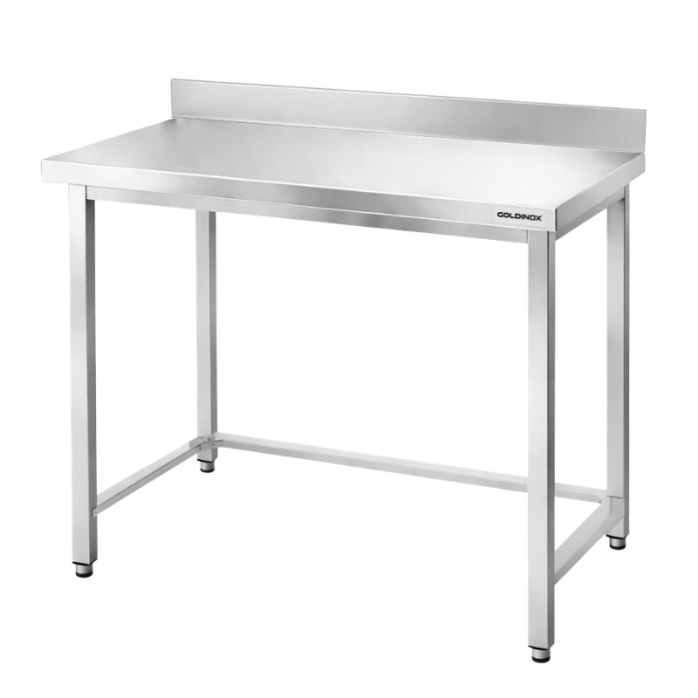 Table de travail en inox Bar 1200x500 mm avec renfort et dosseret PREMIUM - GOLDINOX