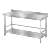 Table de travail en inox Bar 1500x700 mm avec renfort et dosseret PREMIUM - GOLDINOX