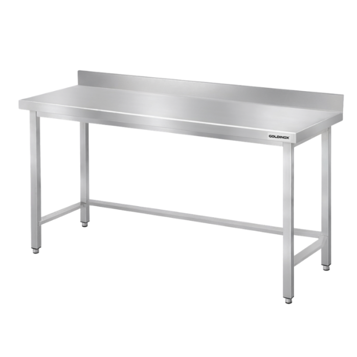 Table de travail en inox Bar 1600x500 mm avec renfort et dosseret PREMIUM - GOLDINOX