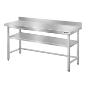 Table de travail en inox Bar 1600x700 mm avec renfort et dosseret PREMIUM - GOLDINOX