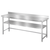 Table de travail en inox Bar 1800x600 mm avec renfort et dosseret PREMIUM - GOLDINOX