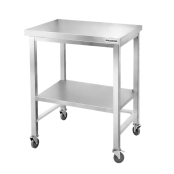 Table de travail en inox Bar 800x800 mm avec renfort sur roulettes PREMIUM - GOLDINOX