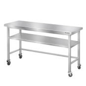 Table de travail en inox Bar 1600x700 mm avec renfort sur roulettes PREMIUM - GOLDINOX