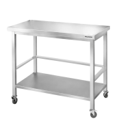 Table de travail en inox Bar 1000x600 mm avec renfort sur roulettes PREMIUM - GOLDINOX