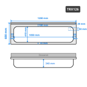 Plonge inox 1 grande cuve - 1200 x 600 mm / GOLDINOX