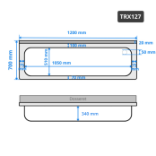 Plonge inox 1 grande cuve - 1200 x 700 mm / GOLDINOX