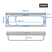 Plonge inox 1 grande cuve - 2000 x 700 mm / GOLDINOX