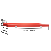 Plaque de découpe rouge 500x500 mm (Conforme HACCP) PREMIUM - GOLDINOX