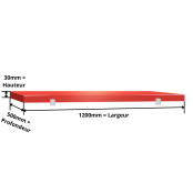 Plaque de découpe rouge 1200x500 mm (Conforme HACCP) PREMIUM - GOLDINOX