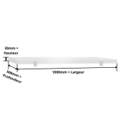 Plaque de découpe blanche 1000x500 mm (Conforme HACCP) PREMIUM - GOLDINOX