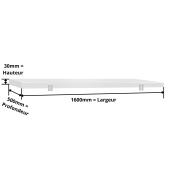 Plaque de découpe blanche 1600x500 mm (Conforme HACCP) PREMIUM - GOLDINOX
