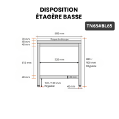 Table de travail en inox 600x500 mm avec plaque de découpe blanche PREMIUM - GOLDINOX