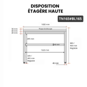 Table de travail en inox 1600x500 mm avec plaque de découpe blanche PREMIUM - GOLDINOX