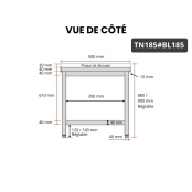 Table de travail en inox 1800x500 mm avec plaque de découpe blanche PREMIUM - GOLDINOX