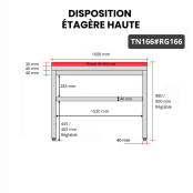 Table de travail en inox 1600x600 mm avec plaque de découpe rouge PREMIUM - GOLDINOX