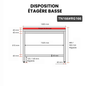 Table de travail en inox 1600x600 mm avec plaque de découpe rouge PREMIUM - GOLDINOX