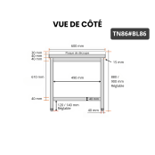 Table de travail en inox 800x600 mm avec plaque de découpe blanche PREMIUM - GOLDINOX