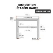 Table de travail en inox 1000x600 mm avec plaque de découpe blanche PREMIUM - GOLDINOX