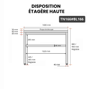 Table de travail en inox 1600x600 mm avec plaque de découpe blanche PREMIUM - GOLDINOX