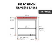 Table de travail en inox 600x700 mm avec plaque de découpe rouge PREMIUM - GOLDINOX