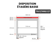 Table de travail en inox 1200x700 mm avec plaque de découpe rouge PREMIUM - GOLDINOX