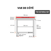Table de travail en inox 1800x700 mm avec plaque de découpe rouge PREMIUM - GOLDINOX