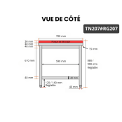 Table de travail en inox 2000x700 mm avec plaque de découpe rouge PREMIUM - GOLDINOX