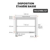 Table de travail en inox 1200x700 mm avec plaque de découpe blanche PREMIUM - GOLDINOX