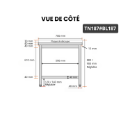 Table de travail en inox 1800x700 mm avec plaque de découpe blanche PREMIUM - GOLDINOX