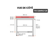 Table de travail en inox 1200x800 mm avec plaque de découpe rouge PREMIUM - GOLDINOX