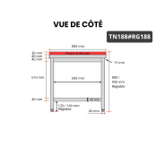 Table de travail en inox 1800x800 mm avec plaque de découpe rouge PREMIUM - GOLDINOX