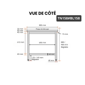Table de travail en inox 1500x800 mm avec plaque de découpe blanche PREMIUM - GOLDINOX