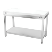 Table de travail en inox 1600x800 mm avec plaque de découpe blanche PREMIUM - GOLDINOX