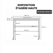 Table de travail en inox 1000x700 mm avec plaque de découpe blanche sur roulettes PREMIUM - GOLDINOX