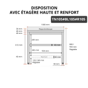 Table de travail en inox 1000x500 mm avec plaque de découpe blanche et renfort PREMIUM - GOLDINOX