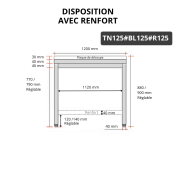 Table de travail en inox 1200x500 mm avec plaque de découpe blanche et renfort PREMIUM - GOLDINOX