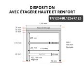Table de travail en inox 1200x500 mm avec plaque de découpe blanche et renfort PREMIUM - GOLDINOX