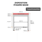 Table de travail en inox 600x600 mm avec plaque de découpe rouge et renfort PREMIUM - GOLDINOX