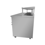 Table/Meuble de préparation à Tacos/Crousty 6 x GN 1/2 avec bain-marie intégré sur roulettes PREMIUM - GOLDINOX