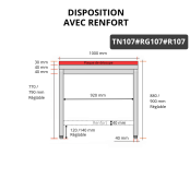 Table de travail en inox 1000x700 mm avec plaque de découpe rouge et renfort PREMIUM - GOLDINOX