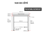 Table de travail en inox 1600x700 mm avec plaque de découpe blanche et renfort PREMIUM - GOLDINOX