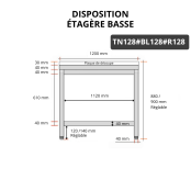 Table de travail en inox 1200x800 mm avec plaque de découpe blanche et renfort PREMIUM - GOLDINOX