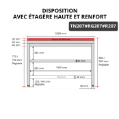 Table de travail en inox 2000x700 mm avec plaque de découpe rouge et renfort PREMIUM - GOLDINOX