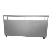 Table/Meuble de préparation à Tacos/Crousty 7 x GN 1/2 avec bain-marie intégré sur roulettes PREMIUM - GOLDINOX