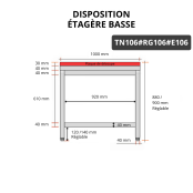 Table de travail en inox 1000x600 mm avec plaque de découpe rouge et 2 étagères PREMIUM - GOLDINOX
