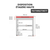 Table de travail en inox 700x700 mm avec plaque de découpe rouge et 2 étagères PREMIUM - GOLDINOX